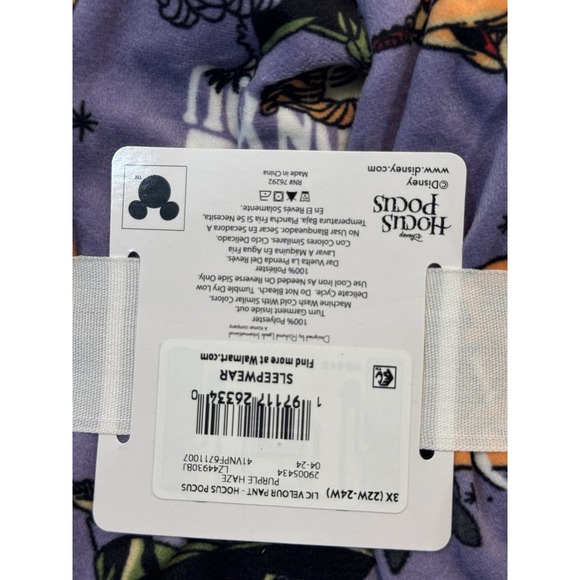 Disney Hocus Pocus Women's Sanderson Sisters Fleece Pull On PJ Pants Purple‎ 3XL - Picture 4 of 4